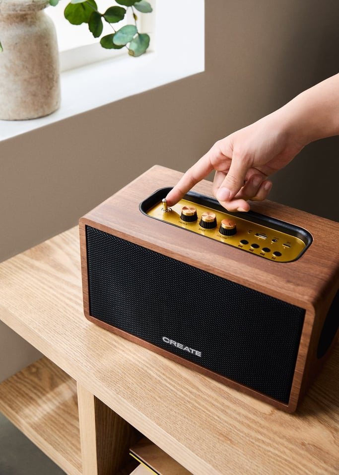 SPEAKER RETRO WOOD - Altavoz portátil 55W con Bluetooth, USB y AUX, imagen de galer&iacute;a 2