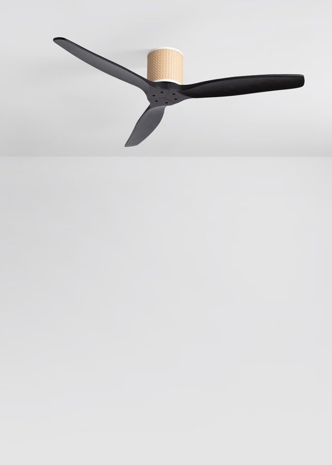 WIND CALM CUSTOM RATTAN - Ventilador de techo 40W silencioso Ø132 cm con luz LED en cuerpo y lámpara, imagen de galer&iacute;a 3