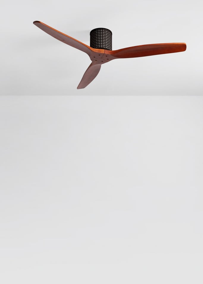WIND CALM CUSTOM RATTAN - Ventilador de techo 40W silencioso Ø132 cm con luz LED en cuerpo y lámpara, imagen de galer&iacute;a 5