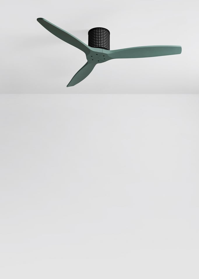 WIND CALM CUSTOM RATTAN - Ventilador de techo 40W silencioso Ø132 cm con luz LED en cuerpo y lámpara, imagen de galer&iacute;a 5