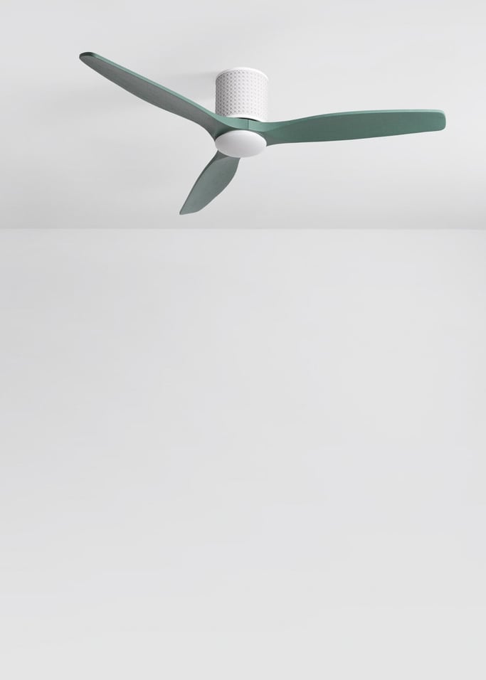 WIND CALM CUSTOM RATTAN - Ventilador de techo 40W silencioso Ø132 cm con luz LED en cuerpo y lámpara, imagen de galer&iacute;a 4