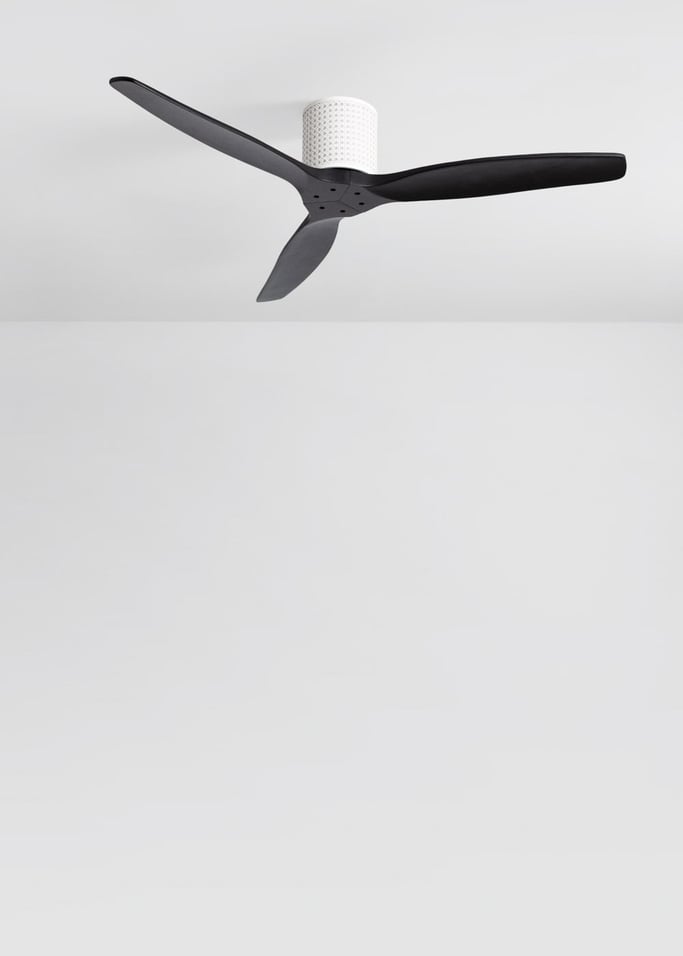 WIND CALM CUSTOM RATTAN - Ventilador de techo 40W silencioso Ø132 cm con luz LED en cuerpo y lámpara, imagen de galer&iacute;a 3