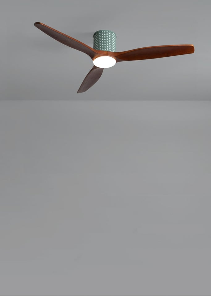 WIND CALM CUSTOM RATTAN - Ventilador de techo 40W silencioso Ø132 cm con luz LED en cuerpo y lámpara, imagen de galer&iacute;a 5