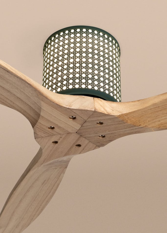 WIND CALM CUSTOM RATTAN - Ventilador de techo 40W silencioso Ø132 cm con luz LED en cuerpo y lámpara, imagen de galer&iacute;a 5