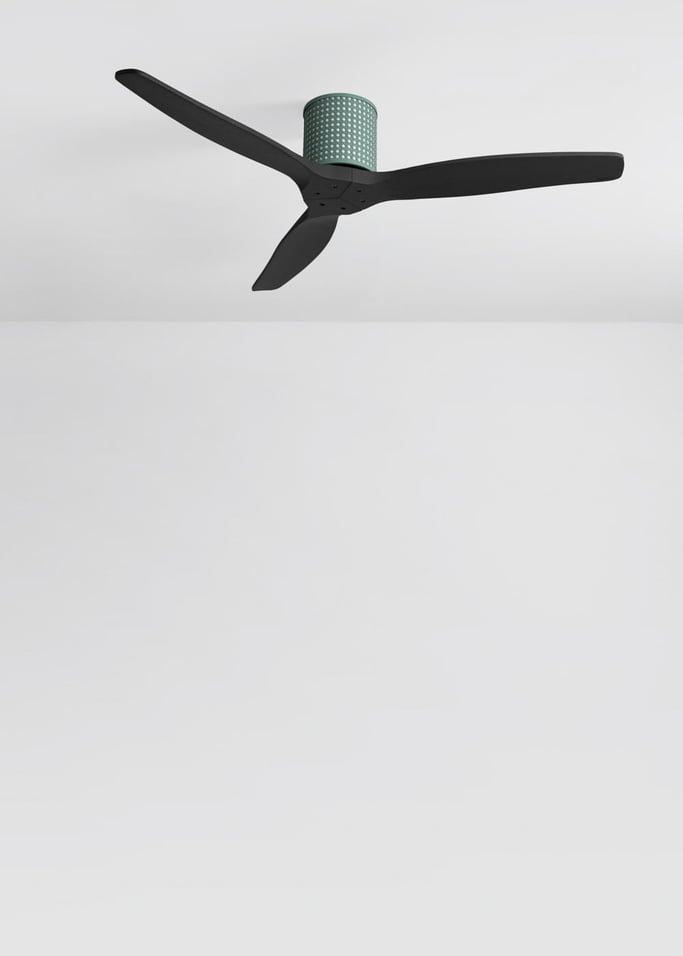 WIND CALM CUSTOM RATTAN - Ventilador de techo 40W silencioso Ø132 cm con luz LED en cuerpo y lámpara, imagen de galer&iacute;a 2