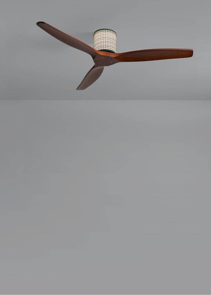 WIND CALM CUSTOM RATTAN - Ventilador de techo 40W silencioso Ø132 cm con luz LED en cuerpo y lámpara, imagen de galer&iacute;a 4