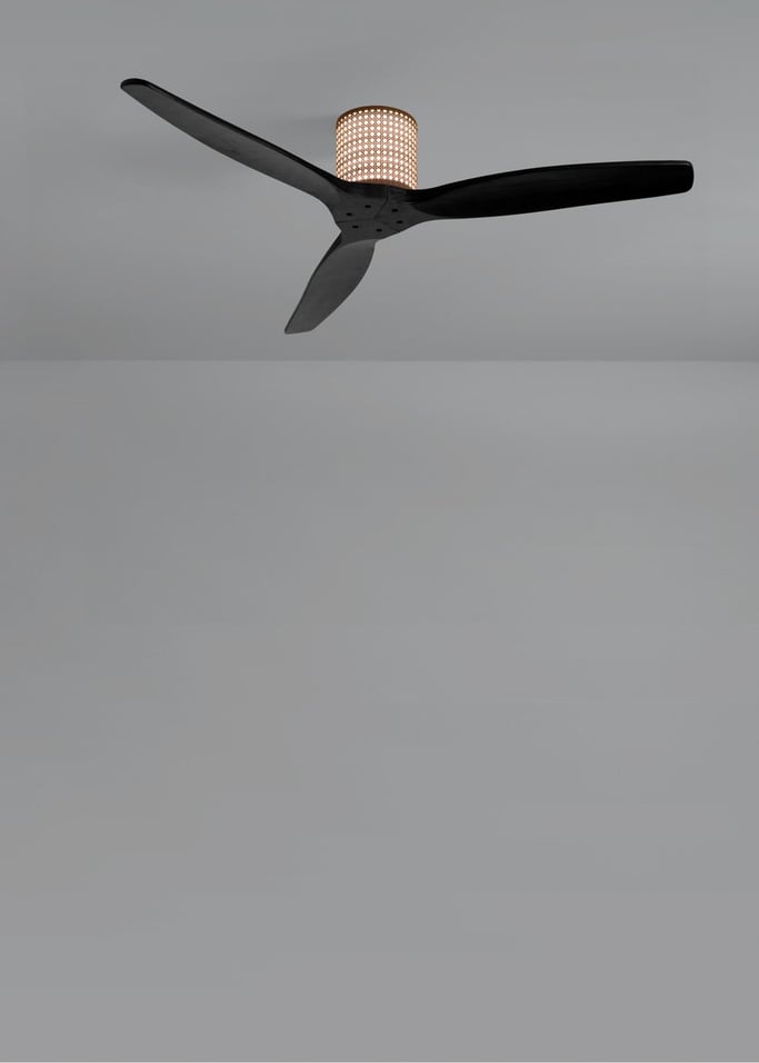 WIND CALM CUSTOM RATTAN - Ventilador de techo 40W silencioso Ø132 cm con luz LED en cuerpo y lámpara, imagen de galer&iacute;a 4