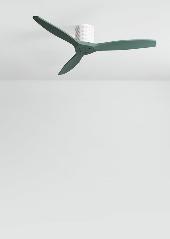 WIND CALM CUSTOM RATTAN - Ventilador de techo 40W silencioso Ø132 cm con luz LED en cuerpo y lámpara, imagen de galer&iacute;a 2