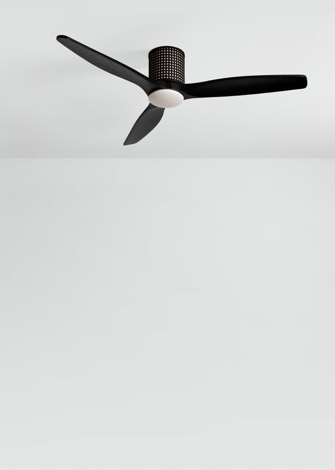 WIND CALM CUSTOM RATTAN - Ventilador de techo 40W silencioso Ø132 cm con luz LED en cuerpo y lámpara, imagen de galer&iacute;a 2