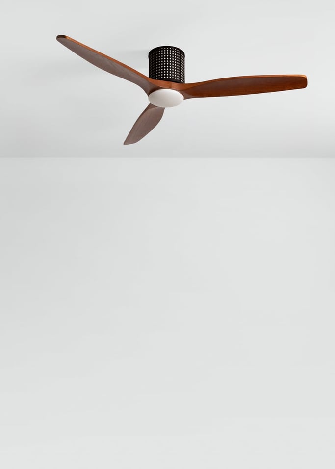 WIND CALM CUSTOM RATTAN - Ventilador de techo 40W silencioso Ø132 cm con luz LED en cuerpo y lámpara, imagen de galer&iacute;a 6