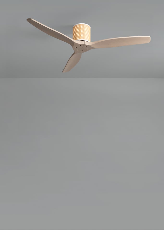 WIND CALM CUSTOM RATTAN - Ventilador de techo 40W silencioso Ø132 cm con luz LED en cuerpo y lámpara, imagen de galer&iacute;a 4