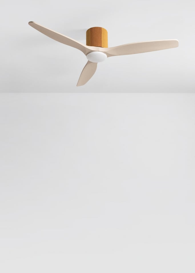WIND CALM CUSTOM WOVEN - Ventilador de techo 40W silencioso Ø132 cm 100% madera con luz LED, imagen de galer&iacute;a 2