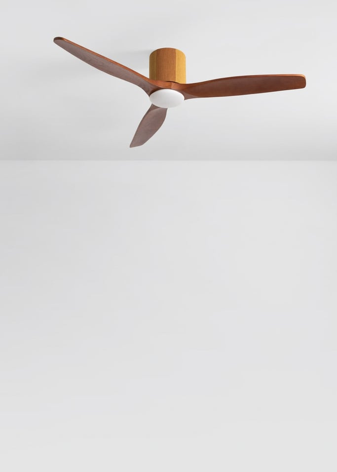 WIND CALM CUSTOM WOVEN - Ventilador de techo 40W silencioso Ø132 cm 100% madera con luz LED, imagen de galer&iacute;a 2