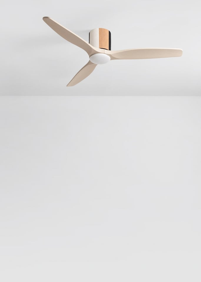 WIND CALM CUSTOM WOVEN - Ventilador de techo 40W silencioso Ø132 cm 100% madera con luz LED, imagen de galer&iacute;a 2