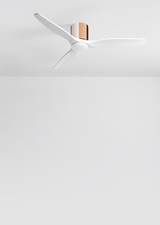 WIND CALM CUSTOM WOVEN - Ventilador de techo 40W silencioso Ø132 cm 100% madera con luz LED, imagen de galer&iacute;a 2