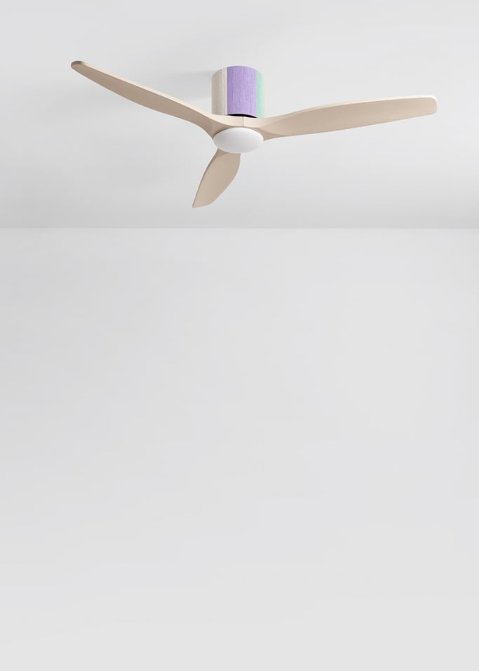 WIND CALM CUSTOM WOVEN - Ventilador de techo 40W silencioso Ø132 cm 100% madera con luz LED, imagen de galer&iacute;a 2