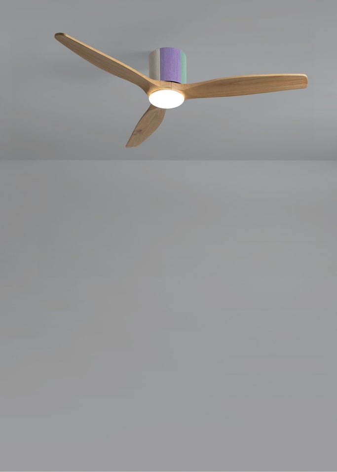 WIND CALM CUSTOM WOVEN - Ventilador de techo 40W silencioso Ø132 cm 100% madera con luz LED, imagen de galer&iacute;a 4