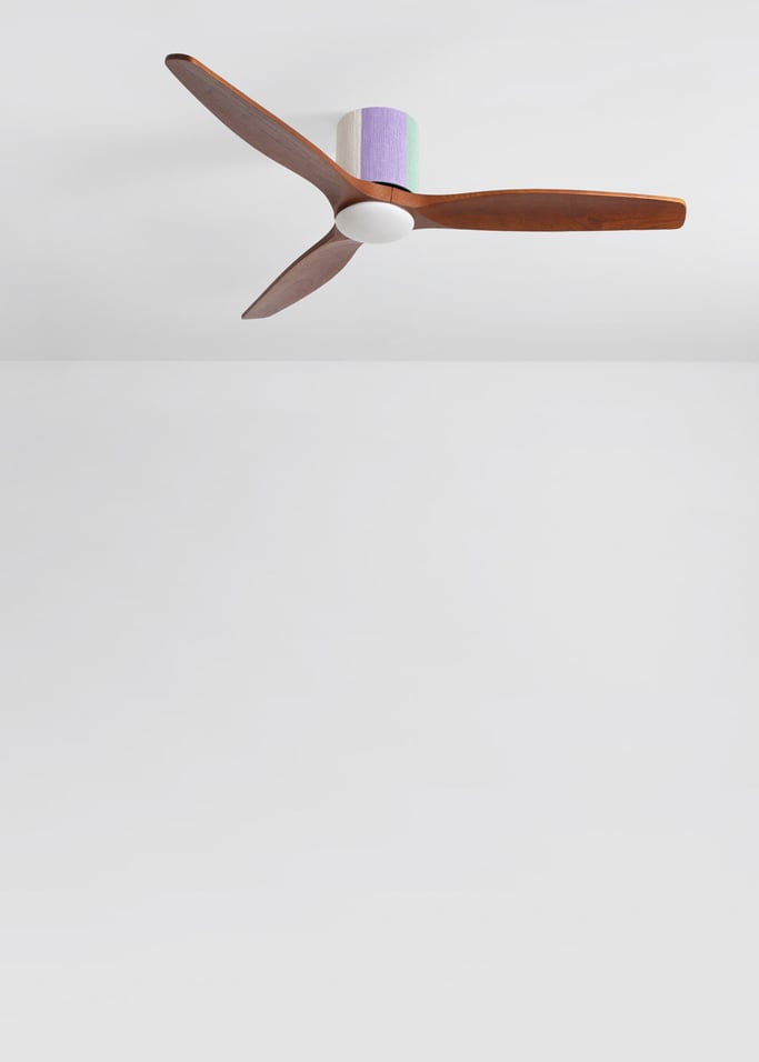 WIND CALM CUSTOM WOVEN - Ventilador de techo 40W silencioso Ø132 cm 100% madera con luz LED, imagen de galer&iacute;a 2