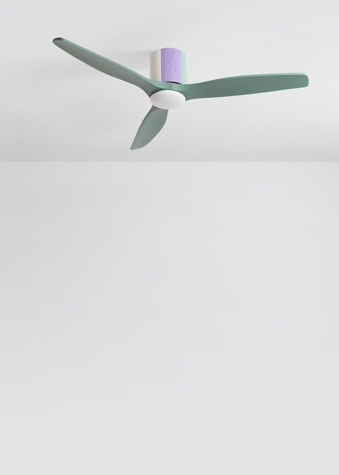 WIND CALM CUSTOM WOVEN - Ventilador de techo 40W silencioso Ø132 cm 100% madera con luz LED, imagen de galer&iacute;a 2