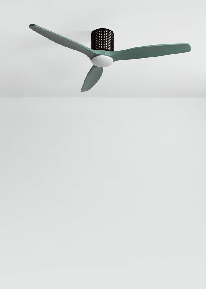 WIND CALM CUSTOM RATTAN - Ventilador de techo 40W silencioso Ø132 cm con luz LED en cuerpo y lámpara, imagen de galer&iacute;a 3