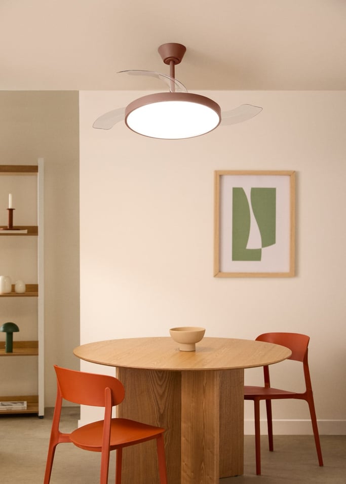 WIND CLEAR STUDIO - Ventilador de techo 40W silencioso aspas retráctiles con luz LED varios tamaños, imagen de galer&iacute;a 3