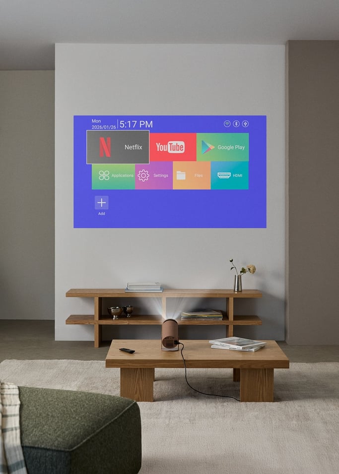 PROJECTOR STUDIO COMPACT - Proyector Smart HD con Wifi, Bluetooth y rotación 180º, imagen de galer&iacute;a 6