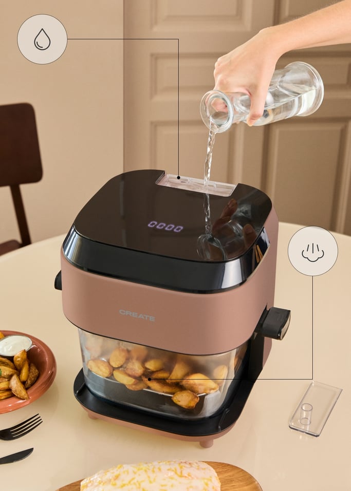 AIR FRYER STUDIO CRYSTAL LARGE - Freidora de aire de cristal 6 L con vaporizador, imagen de galer&iacute;a 4