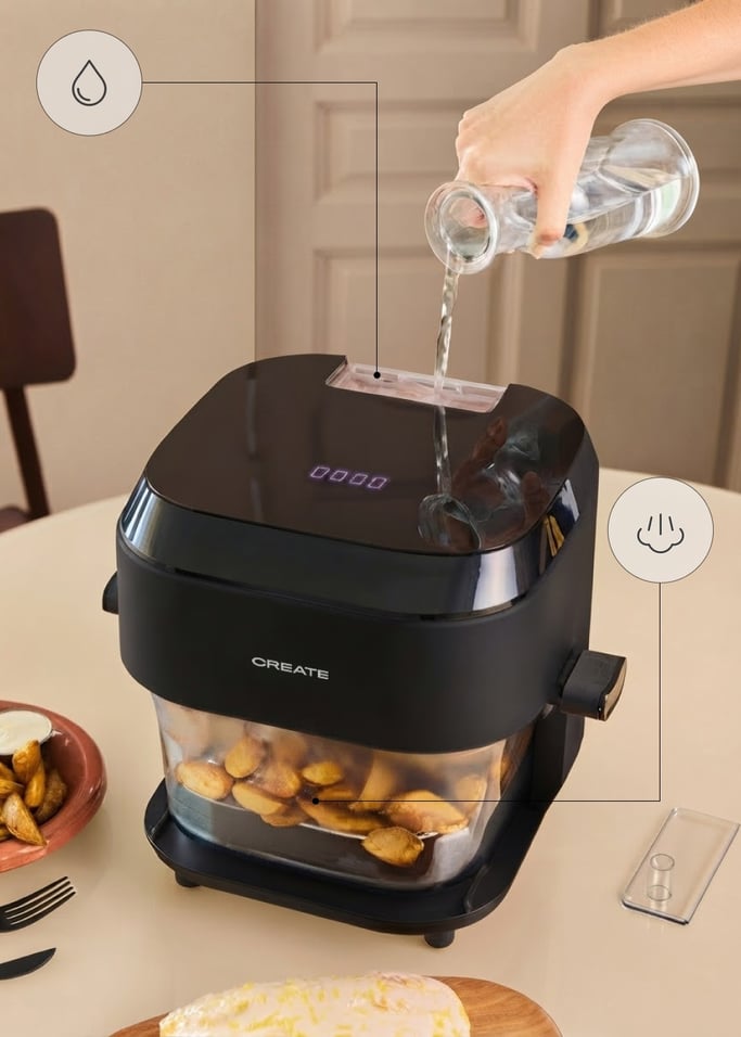 AIR FRYER STUDIO CRYSTAL LARGE - Freidora de aire de cristal 6 L con vaporizador, imagen de galer&iacute;a 3