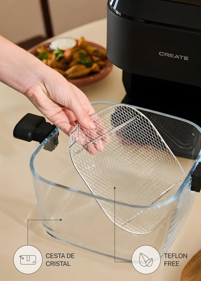 AIR FRYER STUDIO CRYSTAL LARGE - Freidora de aire de cristal 6 L con vaporizador, imagen de galer&iacute;a 2