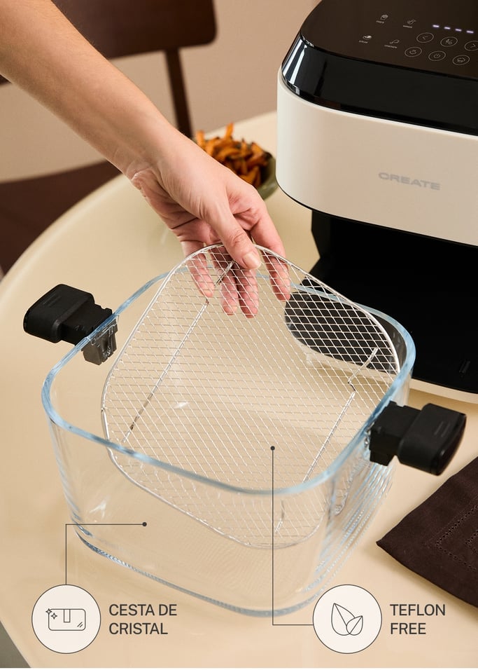 AIR FRYER STUDIO CRYSTAL LARGE - Freidora de aire de cristal 6 L con vaporizador, imagen de galer&iacute;a 3