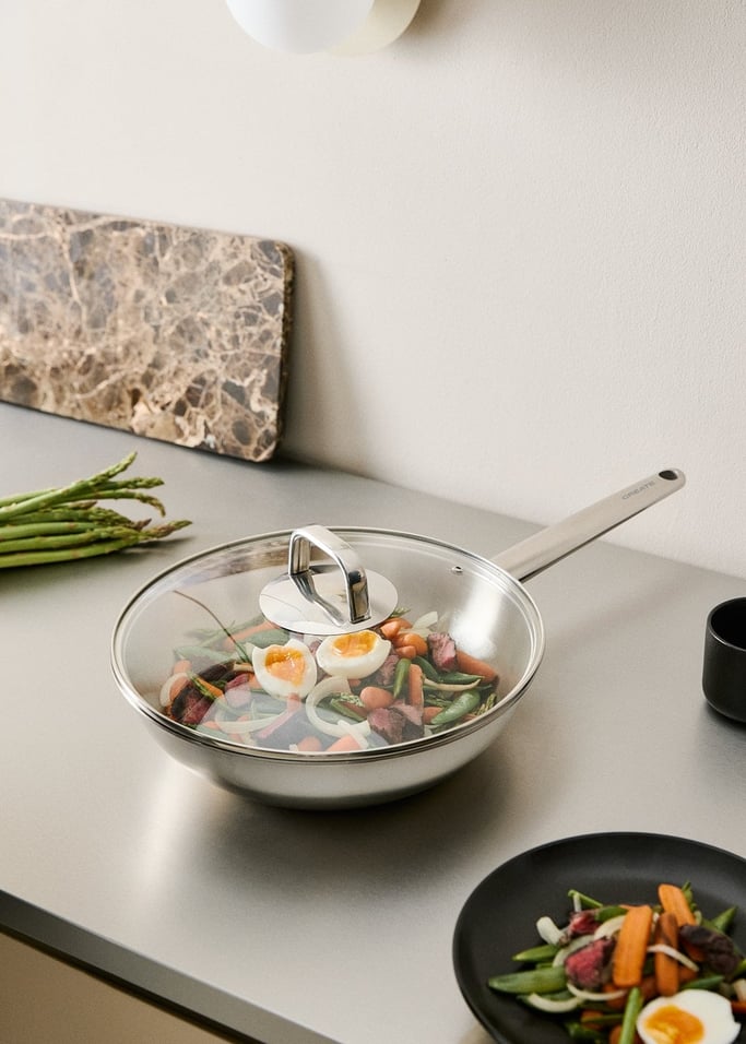 STEEL WOK - Wok de acero inoxidable de triple capa con tapa, imagen de galería 1
