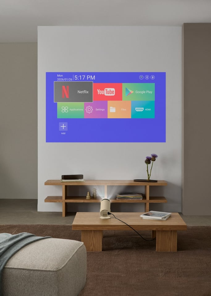 PROJECTOR STUDIO COMPACT - Proyector Smart HD con Wifi, Bluetooth y rotación 180º, imagen de galer&iacute;a 6