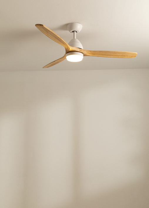 Ventilateur De Plafond Avec Lumière LED - 55 Cm, Pales Rétractables, Moteur DC 40W Silencieux, Télécommande, Fonction été/hiver