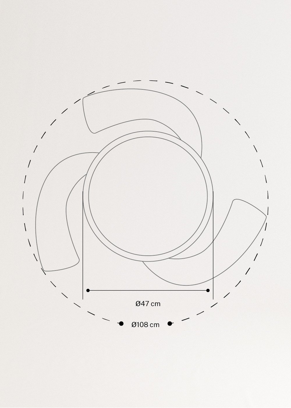 WIND CLEAR - Ventilateur de plafond 40W silencieux à pales rétractables avec éclairage LED différentes tailles
, medidas foto vertical