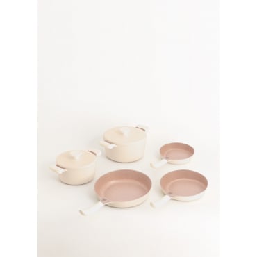 Ustensiles de cuisine 2 casseroles POT STUDIO et 3 poêles PAN STUDIO en fonte d'aluminium avec revêtement céramique