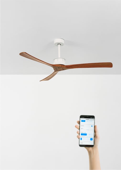 WIND LARGE - Ventilateur de plafond 40W silencieux Ø152 cm 100% bois