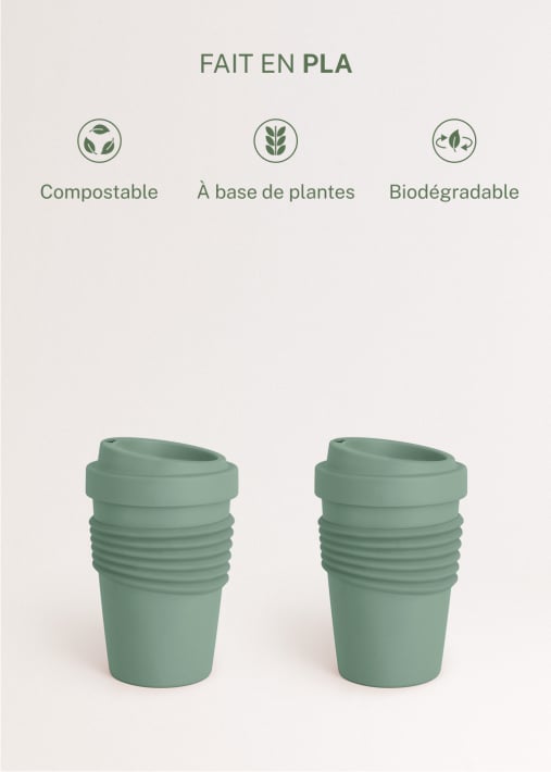 KITCHENWARE OUTDOOR ECO - Verre à café avec couvercle fabriqué dans un matériau recyclé