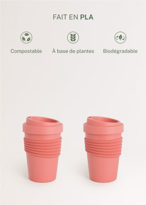 KITCHENWARE OUTDOOR ECO - Verre à café avec couvercle fabriqué dans un matériau recyclé