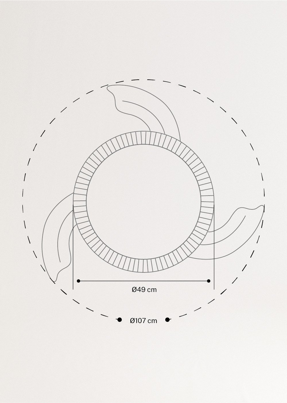 WIND CLEAR RATTAN - Ventilateur de plafond silencieux 40W Ø108cm lames rétractables avec éclairage LED de 36W, medidas foto vertical