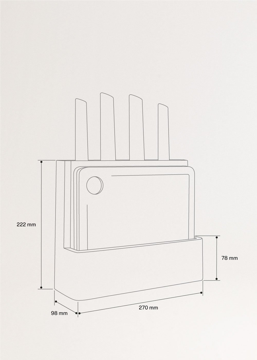 KITCHENWARE STUDIO - Set de 2 planches à découper et de 4 couteaux de cuisine, medidas foto vertical