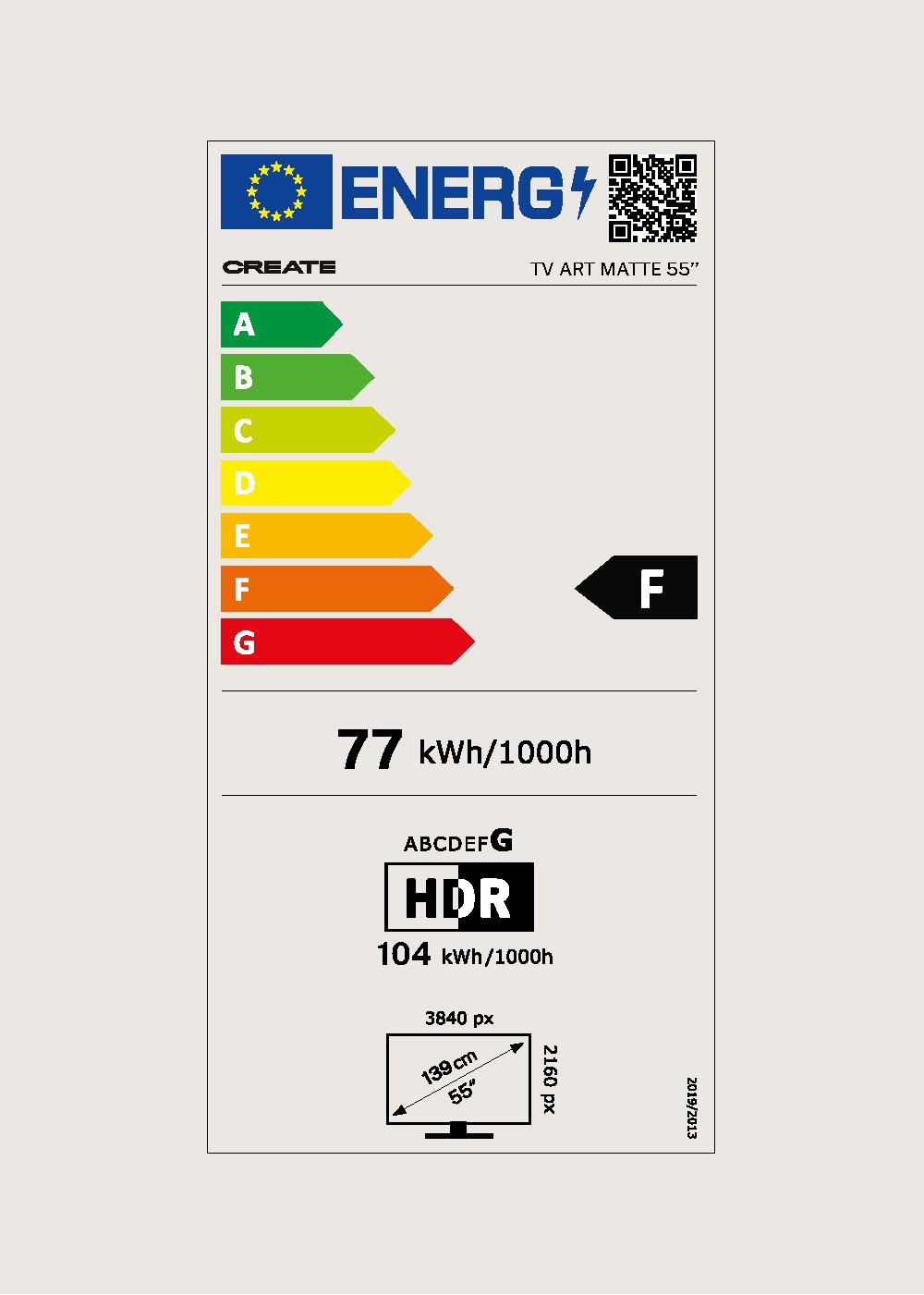 TV ART MATTE - Téléviseur intelligent QLED 4K avec écran antireflet et galerie d'art, medidas foto vertical