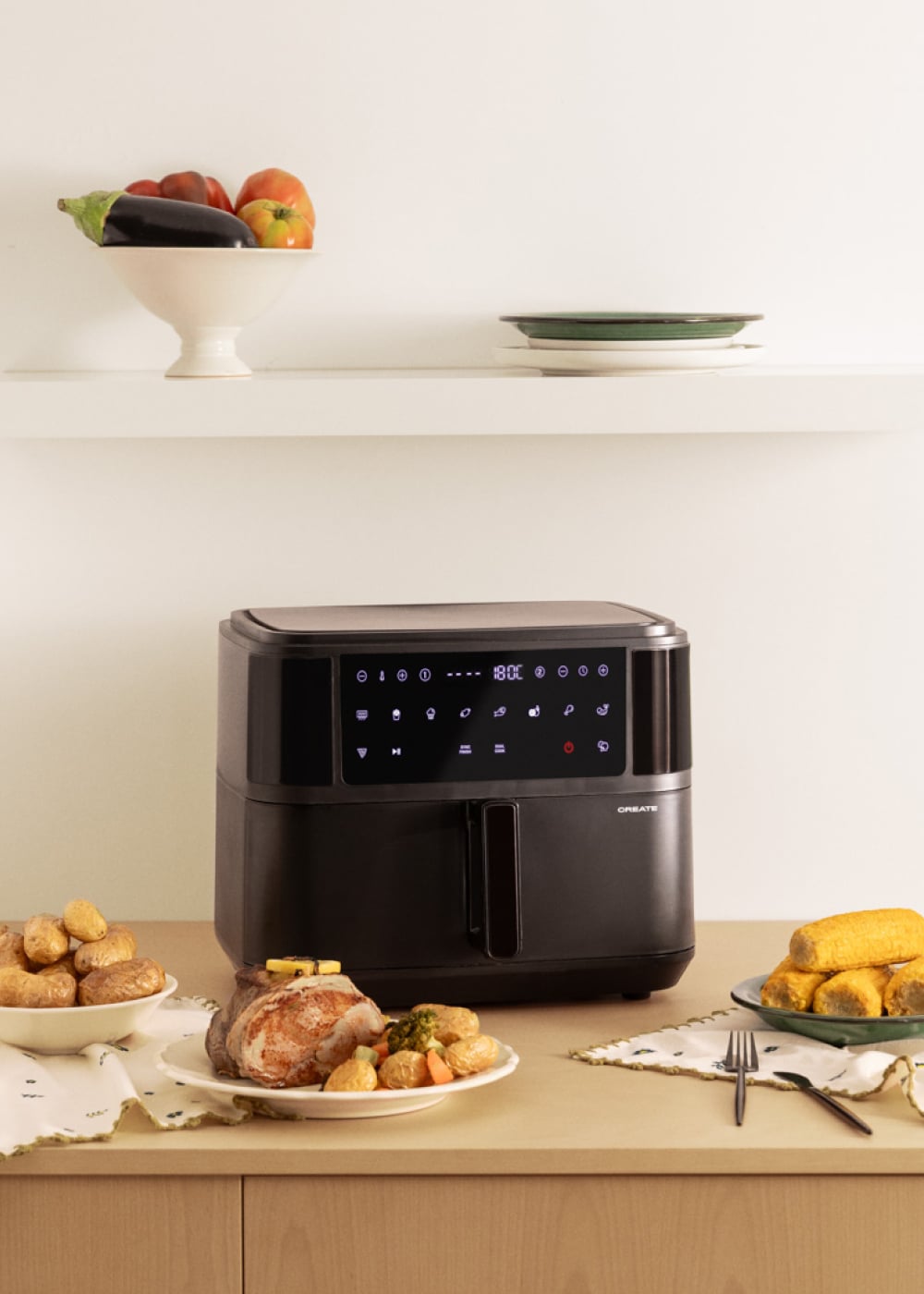 Friteuse à Air Chaud 10 L – Séparateur Amovible – Fenêtre De Visualisation – 2000 W