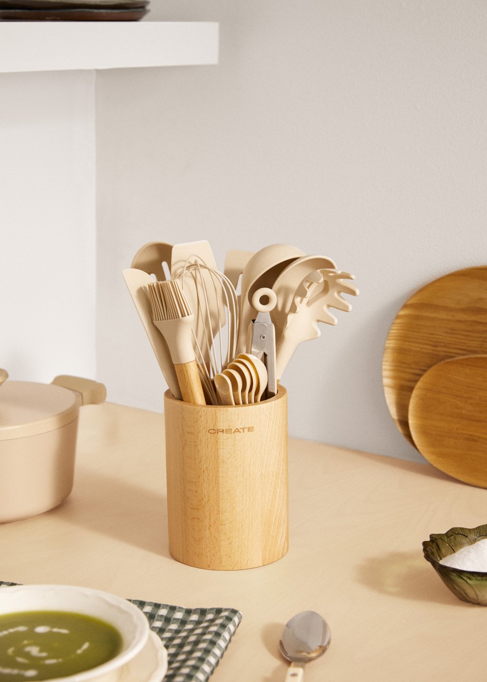 KITCHENWARE STUDIO - Utensiles de cuisine en silicone et bois