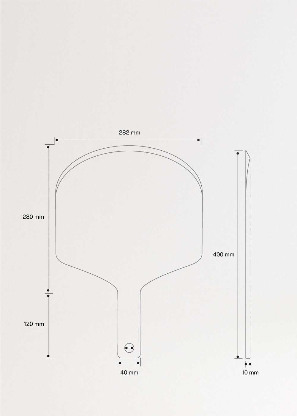 Ustensiles pour pizza, medidas foto vertical