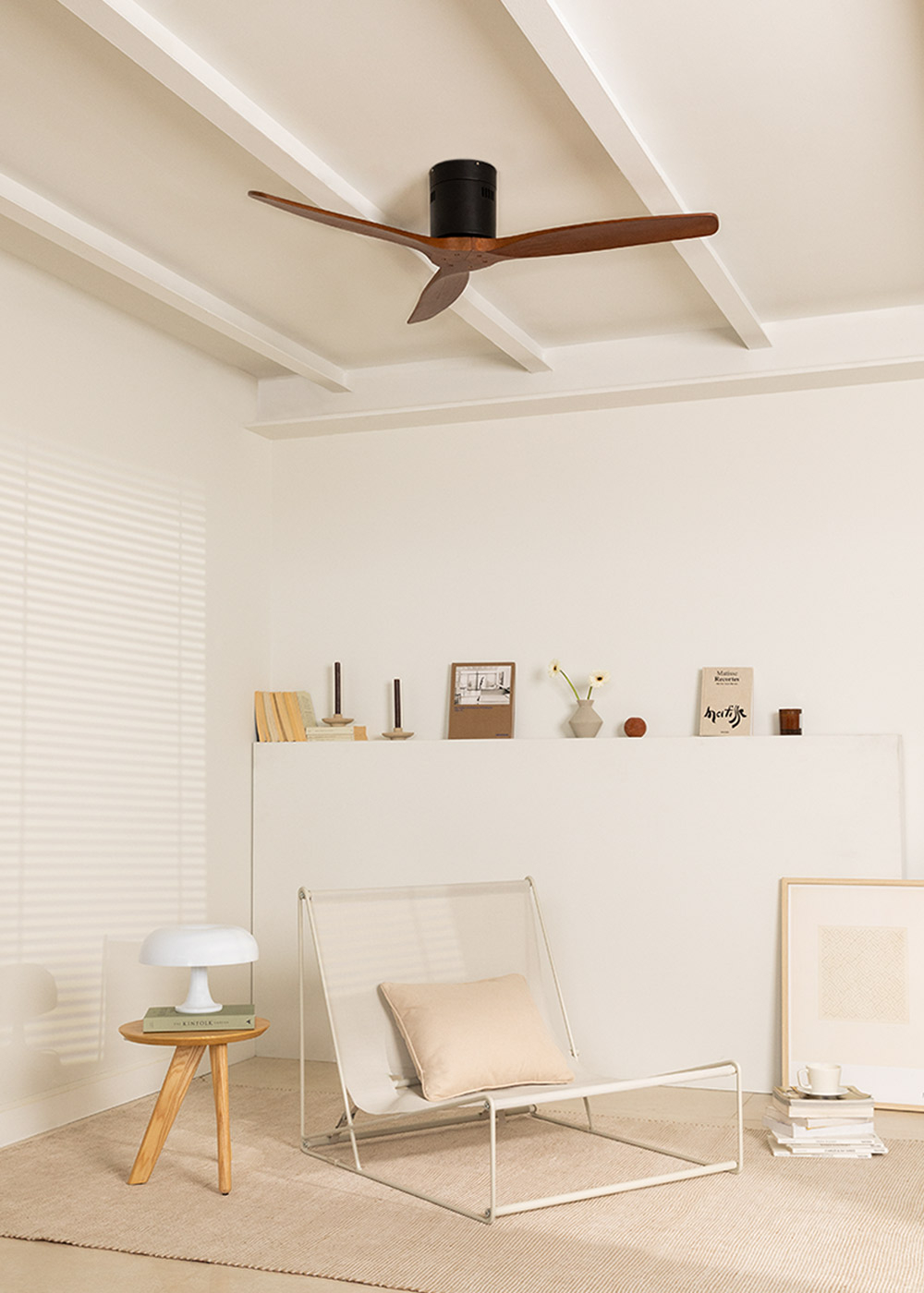 Kisa Deluxe Ventilateur de plafond, 105 cm, pales blanches, en