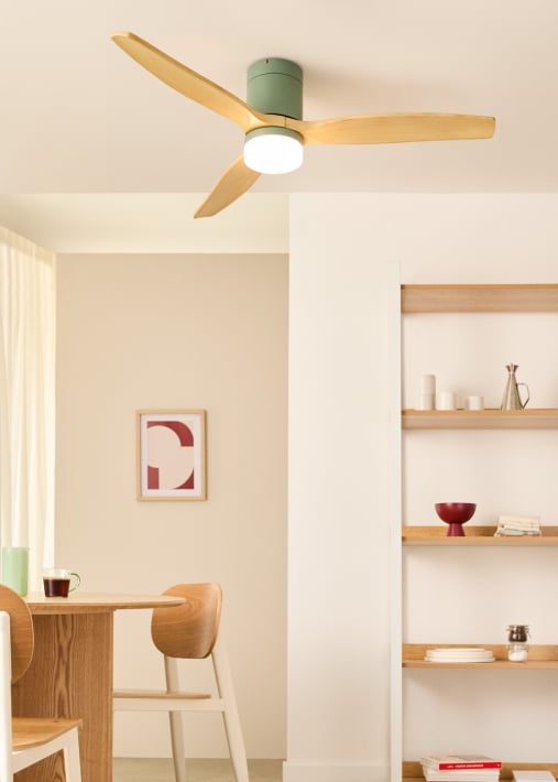 WIND CALM - Ventilateur de plafond silencieux 40W avec pales techniques en ABS de différentes tailles