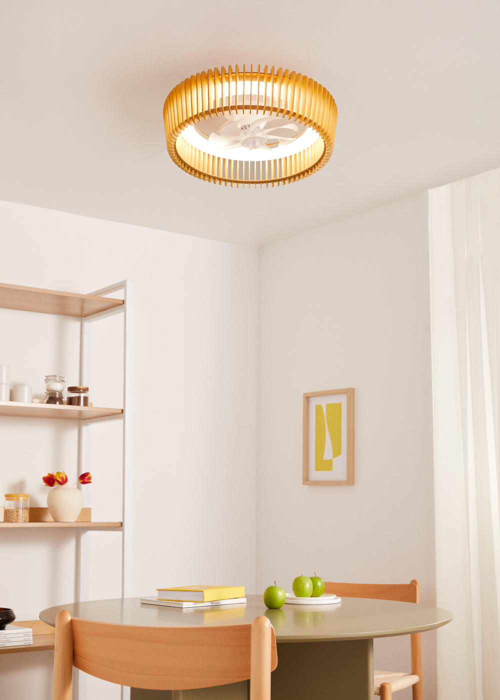Ventilateur Plafond LED Nickel 72W - Pales Rétractables Moteur DC Silencieux Avec Mémoire