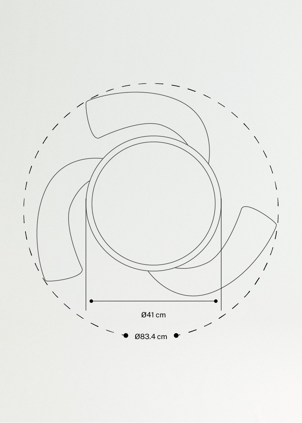 WIND CLEAR - Ventilateur de plafond 40W silencieux à pales rétractables avec éclairage LED différentes tailles
, medidas foto vertical