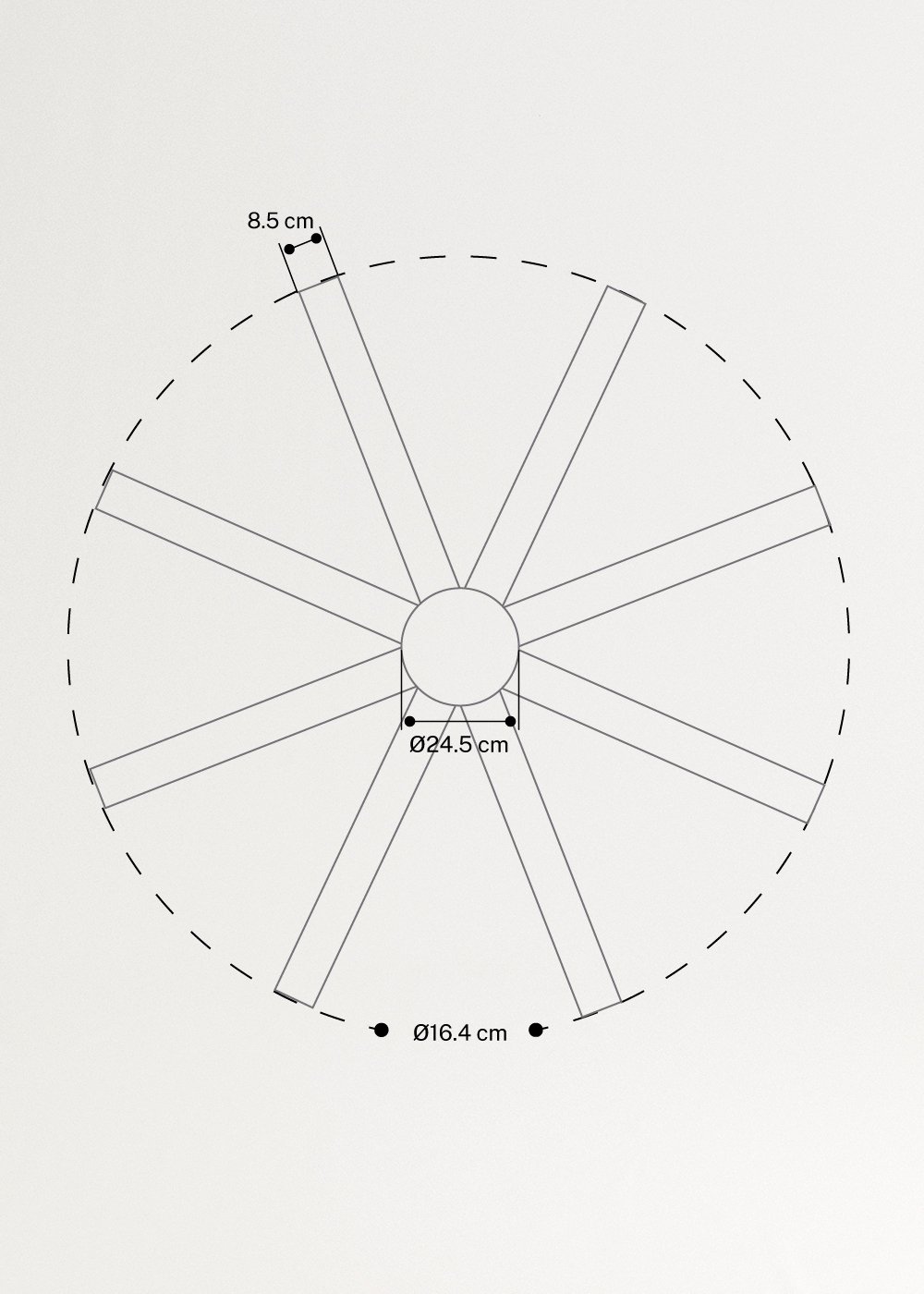 WIND INDUSTRIAL - Ventilateur de plafond 40W silencieux plusieurs tailles disponibles, medidas foto vertical