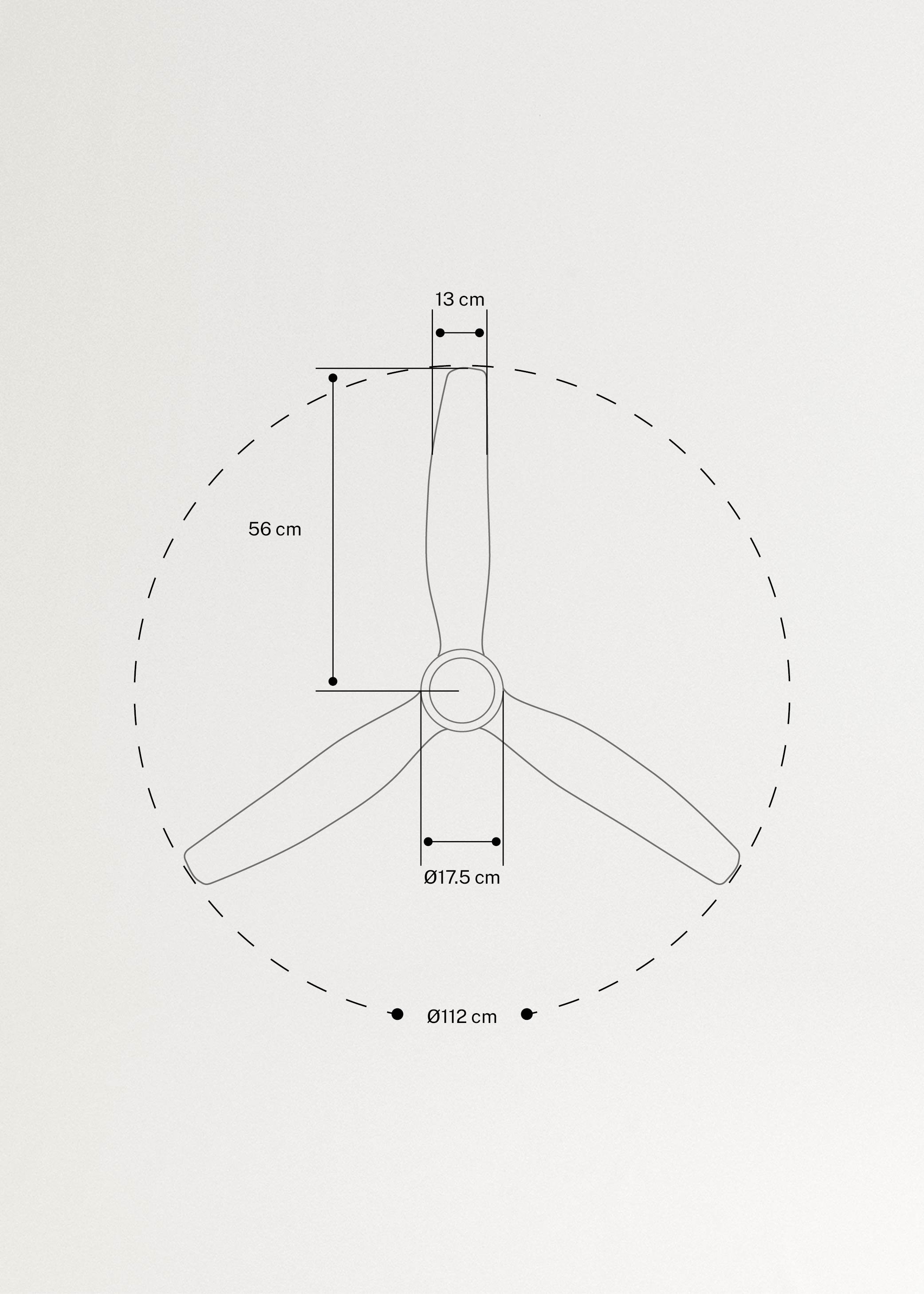 WIND STYLANCE - Ventilateur de plafond silencieux de 40 W avec pales en ABS technique, disponible en plusieurs tailles, medidas foto vertical